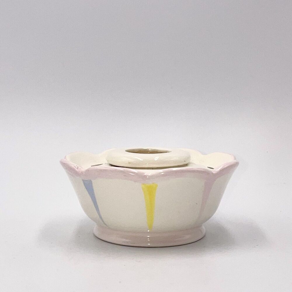Vintage 1958 Holt-Howard Ceramic Flower Frog Pastel Atomic Mid-Century Pottery